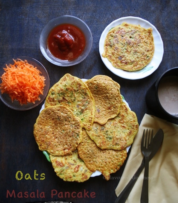 Oats Masala Pancake Recipe