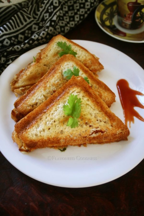 Pav Bhaji Sandwich | Toast Sandwich with leftover pav bhaji